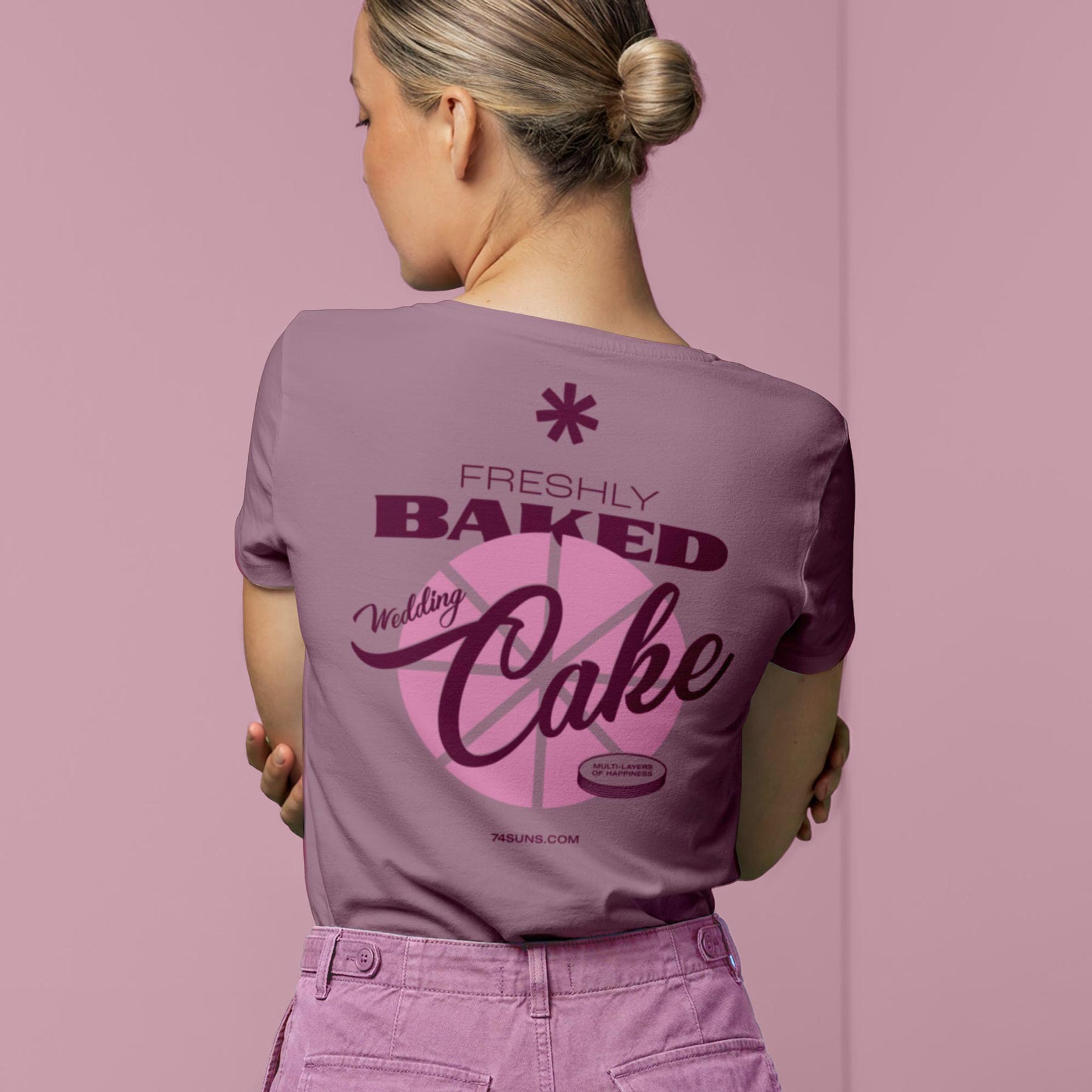 74 SUNS Branding Wedding Cake T-shirt Design