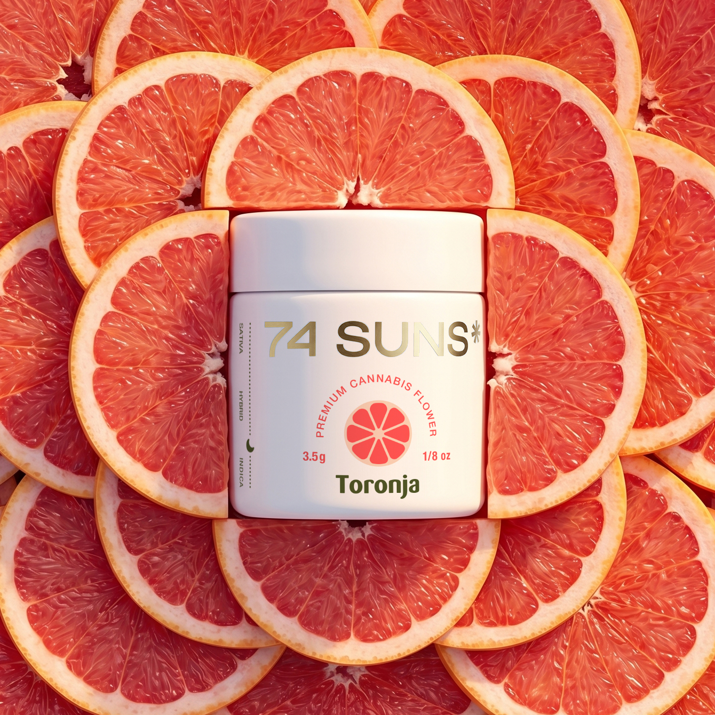 74 SUNS Lifestyle Photography Cannabis Package Design Toronja Grapefruit