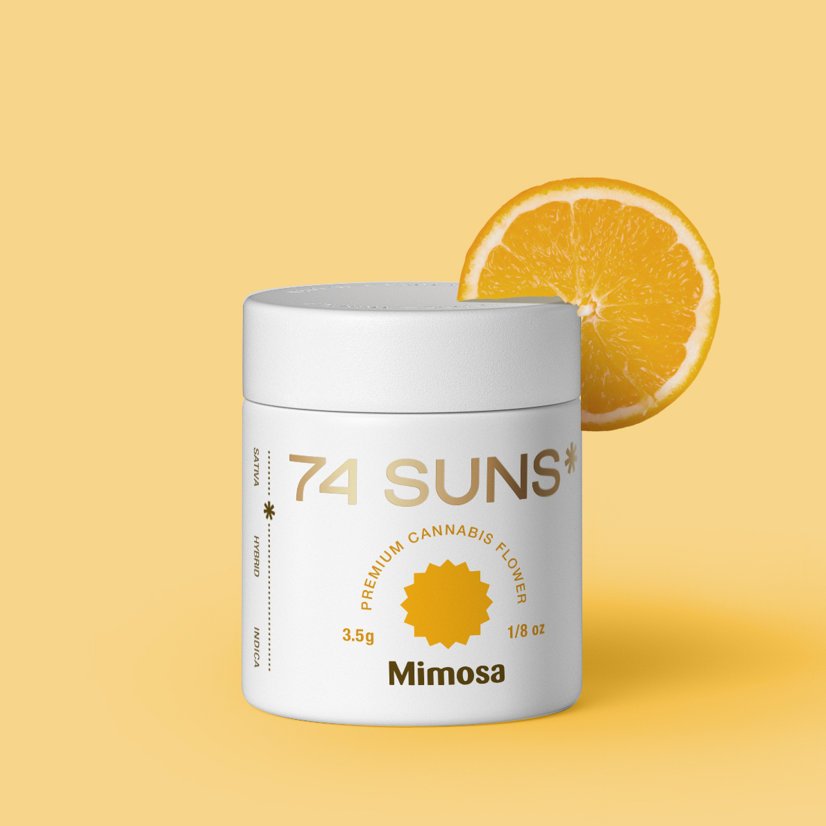 74 SUNS Mimosa package design