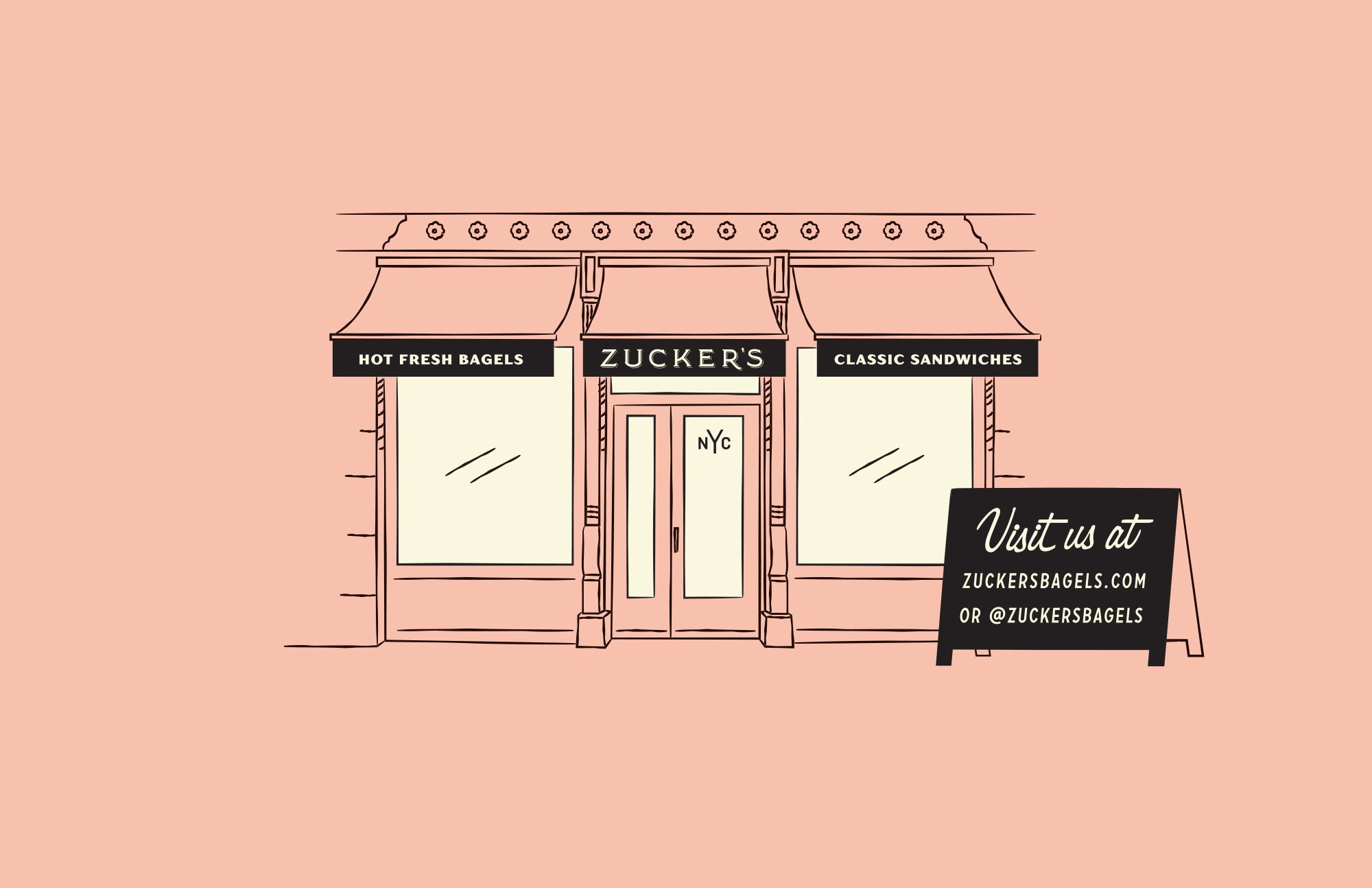 Zucker's Bagel Shop Illustration