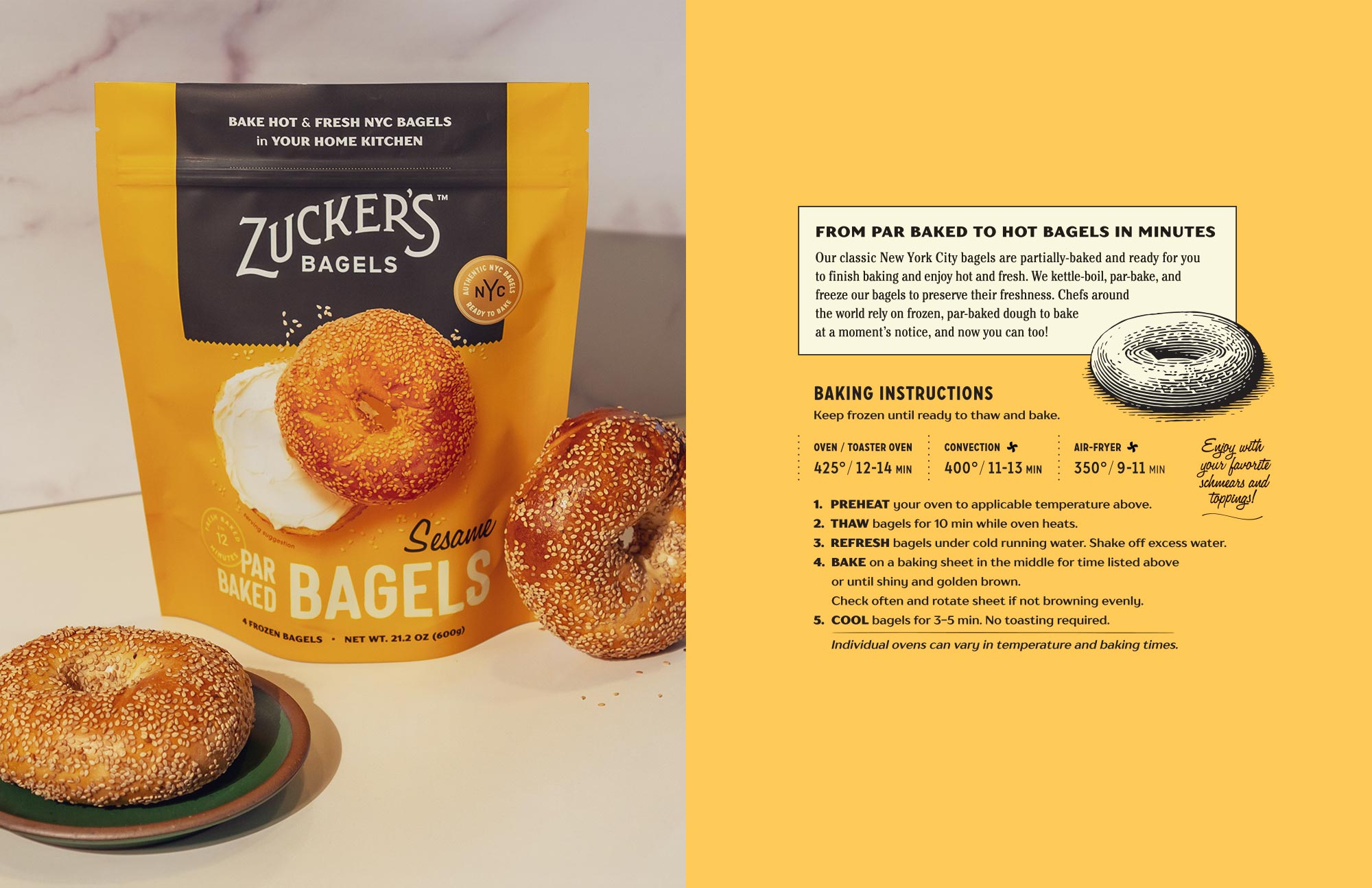 Zucker's Bagels Package Design